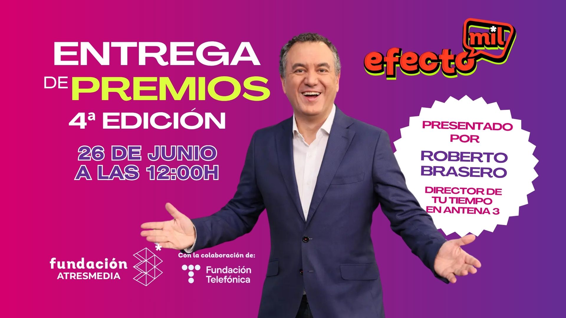 Este 26 de junio, celebramos la entrega de premios de la 4ª edición de Efecto MIL para reconocer a los jóvenes que luchan contra los riesgos digitales